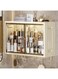 East Foldable Plastic Storage Cabinet with Doors and Hooks for Bedroom, Living Room, Closet, Laundry Organization, 46.8 x 18 x 31.5 cm, Cream