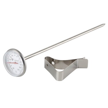 Dial Probe Hanging Mode Milk/Coffee Instand Read Thermometer Silver 19.5*3*3.4cm
