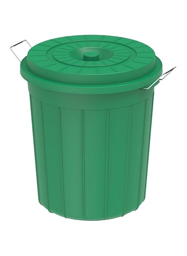 Cosmoplast 35L Round Plastic Drum With Lid, Green