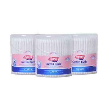Tippys Cotton 200 Ear Buds White Pack of 3