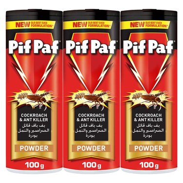 Pif Paf Powder, Cockroach &amp; Ant Killer, 100g Pack of 3