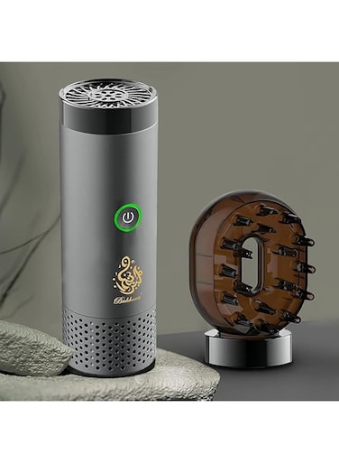 MrkCare New Modern Bakhoor Burner, USB Rechargeable Comb Incense Burner, Arabic Aroma Diffuser, Electric Portable Oud Burner for Home Office &amp; Car-B10 (Grey)