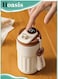 460ml Insulated Travel Coffee Mug Vacuum Flasks Car Mug with Temperature Display, 316 Stainless Steel Vacuum Coffee Cup, Leakproof Tumbler Thermal Mug, Beige