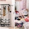 Freestanding Wardrobe, Portable Clothes Rack Organizer with Shelves &amp; Hanging Rail, Metal Frame Closet for Bedroom, Dorm（ 108x36x173cm, Black）