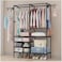 Freestanding Wardrobe, Portable Clothes Rack Organizer with Shelves &amp; Hanging Rail, Metal Frame Closet for Bedroom, Dorm（ 108x36x173cm, Black）