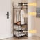 Corner Freestanding Clothes Rack, Metal Garment Rack with Shelves, Space-Saving Triangle Wardrobe Organizer for Bedroom, Entryway, Dorm（45x45x180cm, Black）