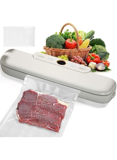 ZPLNOSIN Vacuum Sealer Machine, Food Vacuum Sealer with 10 Vacuum sealer Bags storage, Automatic Food Preserving Machine, Food Vacuum Air Sealing System for Food Storage Dry