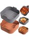 Silicone air fryer basket liners square - 2pcs reusable air fryer silicone pots for food safe air fryers oven accessories(8.1 inch)