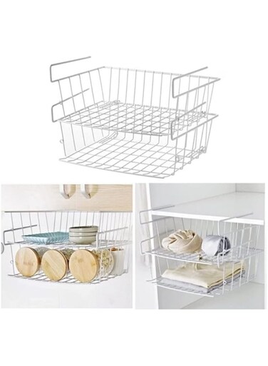 Dubai Gallery 2-Rack Tackable Hanging Basket White 15Inch