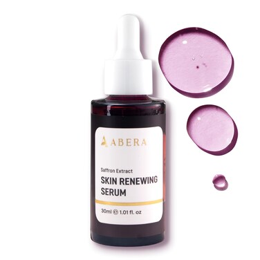 ABERA Saffron Serum For Melasma Treatment, Renewing for Face, Anti-Aging Serum for Fine Lines &amp; Wrinkles, High Potency Saffron Extract, Hydrating Serum, Dark Spot Remover, 1.01 Fl Oz