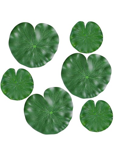 WhistenFla Floating Lily Pads for Ponds, 6Pcs Realistic Lily Pads Leaves Artificial Floating Foam Lotus Leaves Plastic Foam Water Lily Pads Foliage Pond Decor for Pond Pool Koi Fish Patio Aquarium