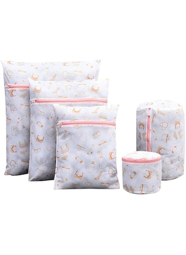 Fenfang Laundry Bag Drawstring Bra Underwear Products 5pcs/set Laundry Bags Useful Mesh Net Bra Wash Bag Zipper Laundry Bag