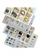 N3ma Jewelry Trays Organizer, Velvet &amp; Stackable Jewelry Trays to Display or Store your Jewelry Perfect for Rings Earrings Bracelets Chokers Necklaces Anklets Pendant and Bangles (Set of 4 Light Grey)