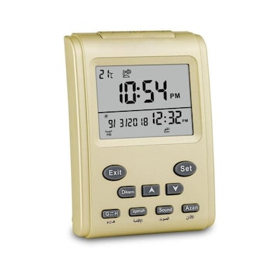 Digital Table Top Azan Clock with Prayer Times, Qibla Direction &amp; Hijri/Gregorian Calendar0
