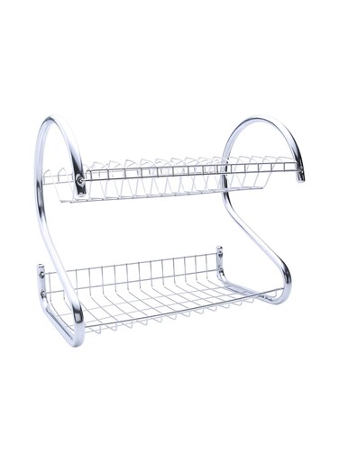 2-Layer Dish Rack Silver 60cm