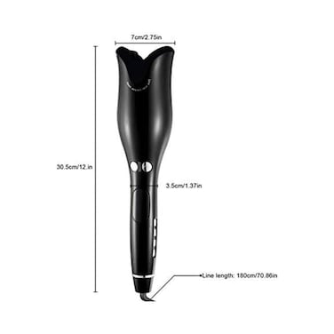 Salon Tools, 1 Inch Ceramic Rotating Curler, Natural Rubber Material, Intelligent Constant Tempe