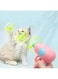 Luminous Plastic Cat Toys, Rotating Flash Flying Saucer, Catapult Pistol, Interactive Games (Pink)