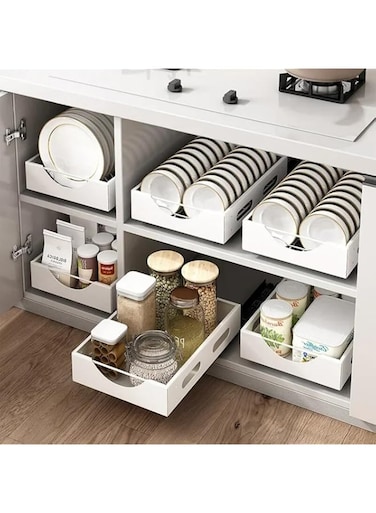 TAME Pull Out Cabinet Organizer Kitchen Storage Organizer, Heavy Duty Kitchen Organizers and Storage Slide Out Pantry Shelves Sliding Drawer Organiser for Kitchen (1pcs multifunction rack)