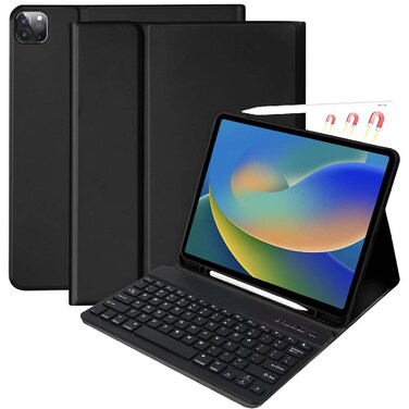 TRON iPad Pro 12.9 inch 2022 Case with Keyboard, Keyboard case (for 12.9-inch iPad Pro - 6th Generation, 5th/4th/3rd Generation) - With Pencil Holder For 2022 iPad Pro 12.9 (2023 12.9 inch Black)