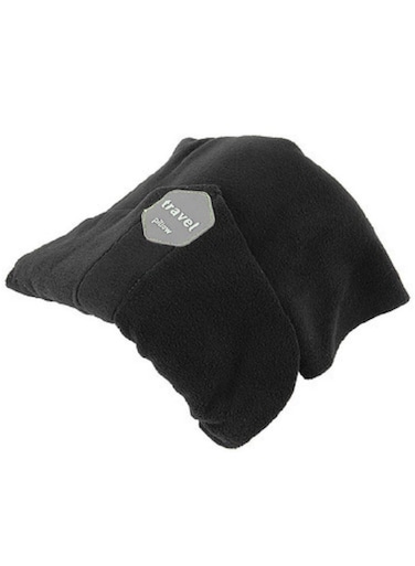 Neck Support Travel Pillow - Super Soft Neck Pillow with Shoulder Support and Cozy Cushioning Lightweight and Easy to Carry For Airplane Car Train Bus or office-Machine Washable (Black)