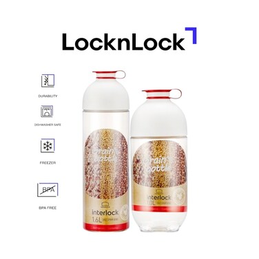 LocknLock Interlock Grain Container Pack (1L + 1.6L) &ndash; BPA-Free, Airtight &amp; Stackable