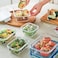 LocknLock Clear Glass Rectangular Food Container 4-pieces Set, White &ndash; Airtight, Heat-Resistant, BPA-Free Food Storage Container