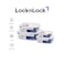 LocknLock Clear Glass Rectangular Food Container 4-pieces Set, White &ndash; Airtight, Heat-Resistant, BPA-Free Food Storage Container