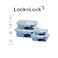 LocknLock Clear Glass Rectangular Food Container 4-pieces Set, Mint &ndash; Airtight, Heat-Resistant, BPA-Free Food Storage Container