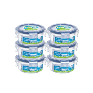 LocknLock Food Container Round 100ml &ndash; Pack of 6 &ndash; Airtight &amp; Leak-Proof, BPA-Free, Ideal for Sauces, Baby Food, and Snacks