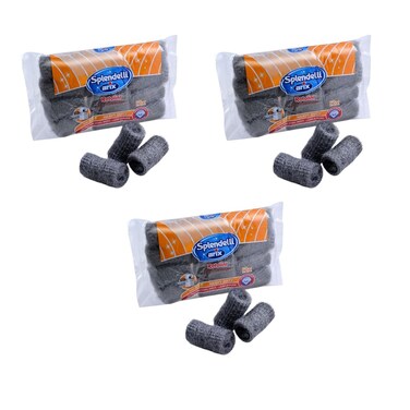 Arix Splendelli Ultrafine Steel Wool Rolls (Pack of 3 x 12pcs) &ndash; Multi-Purpose Cleaning &amp; DIY Polishing Solution