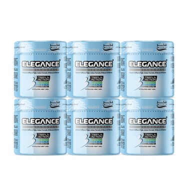 Elegance Triple Action Hair Gel &ndash; Blue, 250ml (Pack of 6) &ndash; Strong Hold, Shine &amp; Volumizing Styling Control