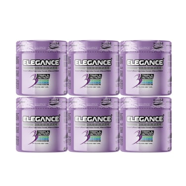 Elegance Triple Action Hair Gel &ndash; Purple, 250ml (Pack of 6) &ndash; Strong Hold, Shine &amp; Volumizing Styling Control