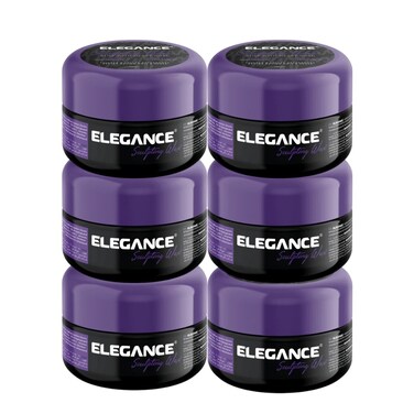 Elegance E-Series Sculpting Wax &ndash; Clear, 100ml (Pack of 6) &ndash; Extra Strong Hold, Vitamin E Enriched, Shiny Finish for All Hair Types