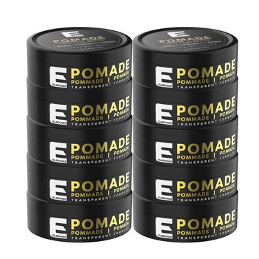 Elegance E-Series Pomade Wax 140ml (Pack of 10) &ndash; Super Strong Hold &amp; Shine, Residue-Free, Easy Washout