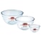 Ocuisine Mixing Bowl Set (0.5L, 1L &amp; 3.0L) &ndash; Premium Borosilicate Glass Bowls, Versatile Kitchen Pack