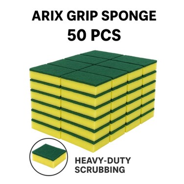 Arix Grip Sponge Heavy-Duty Scouring Sponge &ndash;  50pcs Promo Pack for Tough Cleaning