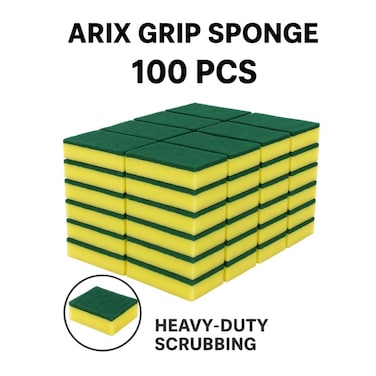 Arix Grip Sponge Heavy-Duty Scouring Sponge &ndash;  100pcs Promo Pack for Tough Cleaning