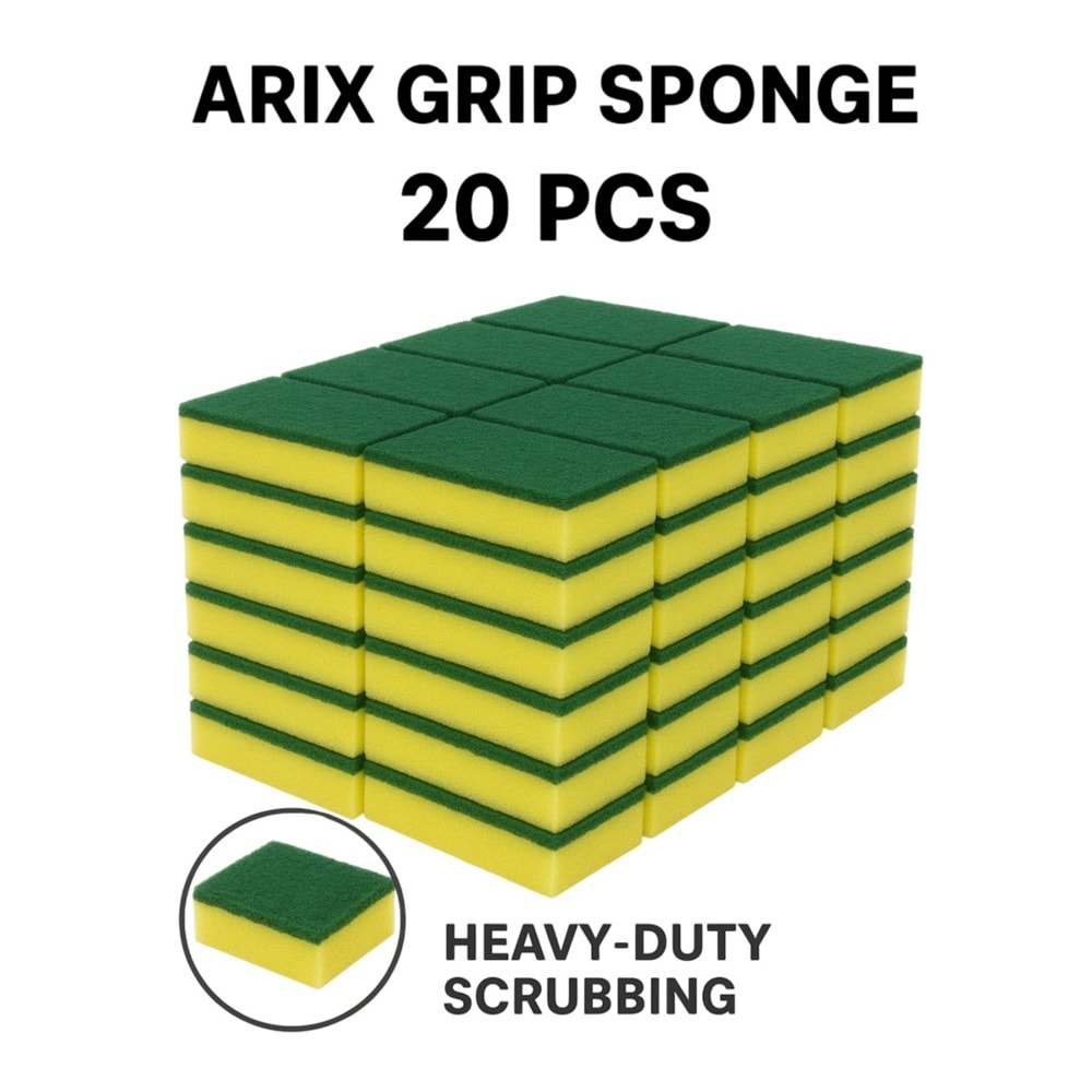 Buy Arix Grip Sponge Heavy-Duty Scouring Sponge – 20pcs Promo Pack for ...