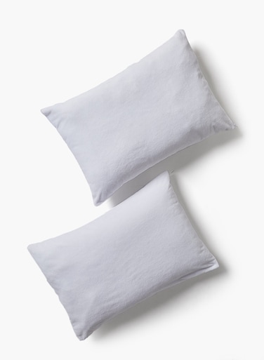 2-Piece Home Essential Coral Fleece Waterproof Pillow Protector Set - 50x75 cm Polyester White' Single