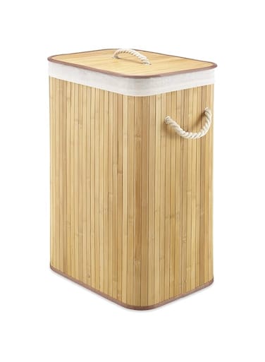 Orchid M Bamboo Laundry Basket with Lid - beige