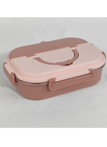 4 Compartments Lunch Box Insulated Bento Box 1300 ml Size Food Container Leakproof for Kids and Adults Including Reusable Stainless Steel Cutleries with Storage Slot Microwave Safe Lunch Box