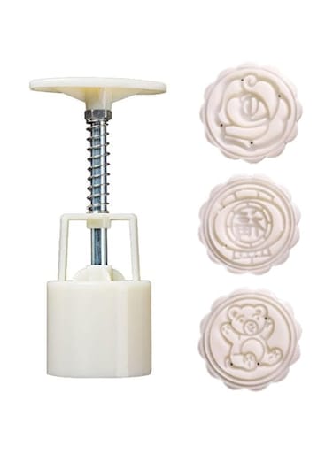 Dubai Gallery Domestic Use Hand Pressure Type Non-Stick Eco-Friendly Abs Mooncake Making Mould White 14 * 5 * 5Cm AMZ-N41401815A