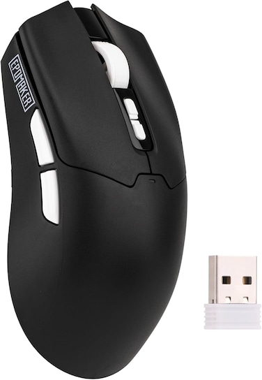 EPOMAKER Click Lite Wireless Gaming Mouse 800 to 12000 DPI Adjustable PAW3311 Sensor 500mAh 59g 2.4G Bluetooth USB-C Rechargeable with 5 Programmable Buttons for PC Mac Linux (Black)