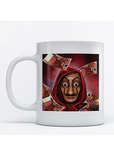 La Casa De Papel Printed Mug White/Red/Brown