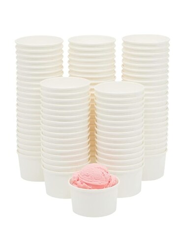Vsell24&trade; 50Pc Disposable Paper Ice Cream Cups Dessert Bowls For Frozen Yogurts, Soup, White 8oz