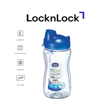 LocknLock Sports Water Bottle Tritan 350ml with Straw &ndash; BPA-Free, Durable, Stain and Odor-Resistant, Shock-Resistant