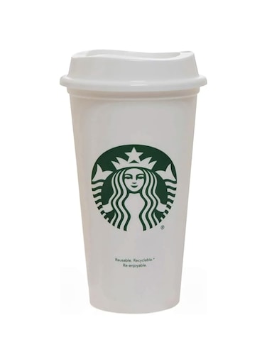 Starbucks Grande Reusable Travel Mug (White, Medium, 16oz 473ml)