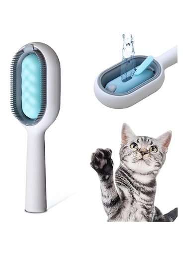 Cat Brush with Water, 3 in 1 Cat Grooming Brush, Cat Cleaning Brush, Pet Hair Removal Comb with Water Tank, Wet Cat Brush, Sticky Comb for Cats, Cat Hair Brush (Towels Not Included)