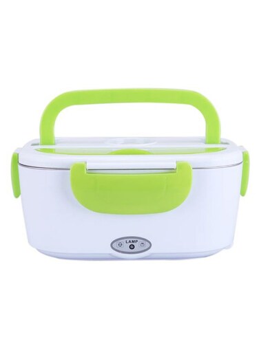 Electric Heating Lunch Box With EU Plug Green/White