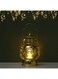 Goodern Ramadan Candle Lantern Decoration,Eid Mubarak LED Table Lights Ornaments Eid al-Fitr Crafts Moon Carve Patterns Hanging Lantern Ramadan Kareem Wind Lamp for Home Party Camping Decor-Gold(B)